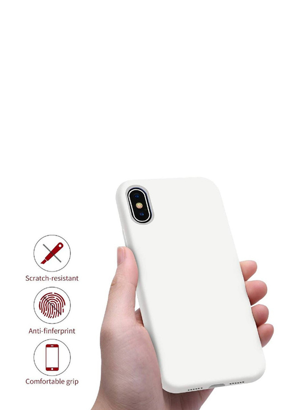 Gennext Apple iPhone XS Max Ultra Slim Fit Liquid Silicone Gel Full Body Protection Anti-Scratch Shockproof Mobile Phone Case Cover, White