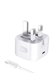 Gennext Galaxy Z Fold 3 USB C Fast Charge Foldable Plug 20W Type C PD Power Delivery Wall Adapter, White