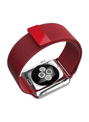 Zoomee Stainless Steel Mesh Loop Band for Apple Watch 44mm, Red