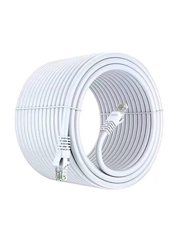 Gennext 20-Meters Full Copper Cat 6 Gigabit Ethernet Cable, Cat6 Gigabit Ethernet Adapter to Ethernet for Networking Devices, White