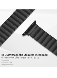 Gennext Stainless Steel Magnetic Replacement Band for Apple Watch 42/44/45/49mm, Black