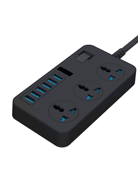 

Gennext Universal Power Strips 3-Way Outlets Power Socket, Black