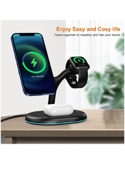 Gennext 3-in-1 Wireless Charger Dock Station, Black