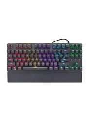 Gennext KL87 TKL RGB Mechanical Gaming English Keyboard Wrist Rest Blue Switch, Black