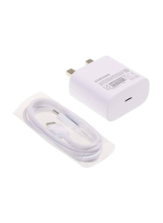 Samsung Fast Charging Wall Charger with USB Type-C Cable, 25W, White