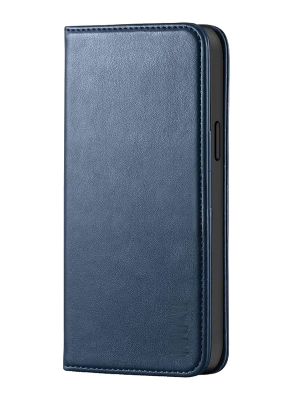 Apple iPhone 15 Pro Max 6.7 Inch Protective Leather Kickstand Wallet Case Card Holder & Phone Grip Mobile Phone Case Cover, Blue