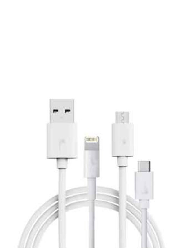 

Generic 3 In 1 Multi Charging Cable, USB Male to Multiple Types for Smartphones/Tablets White