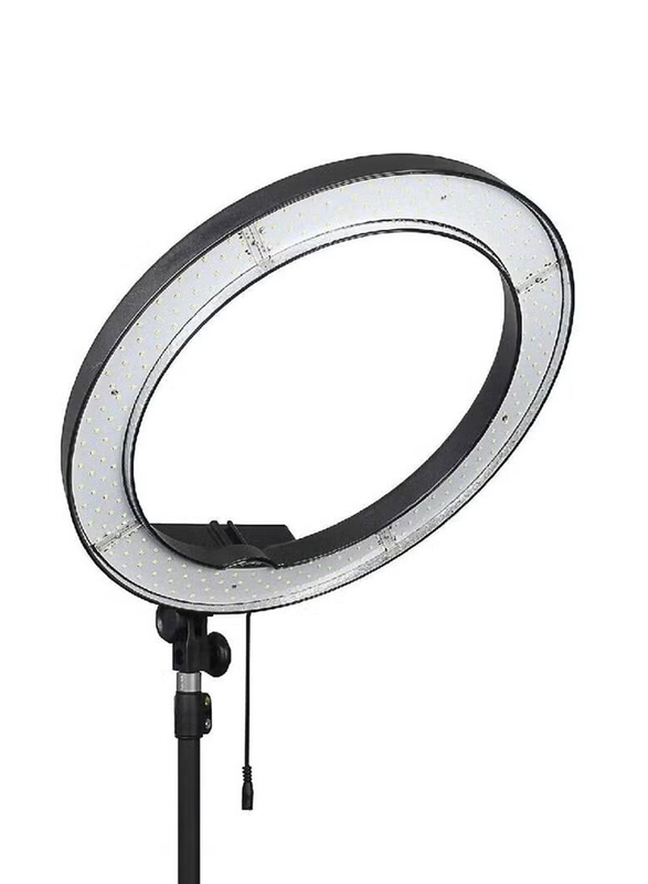 18 Inch Ring Light with Tripod Stand for Phone/Camera/iPad/Selfie/Live Stream YouTube/TikTok/Video Shooting, White/Black