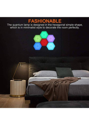 6-Piece DIY Geometry Splicing Hexagon Wall Light with Multicolour Smart LED Panels Touch-Sensitive RGB Modular Light, White
