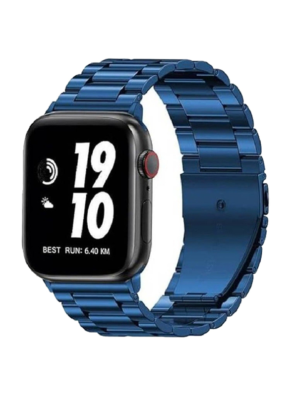 

Gennext Stainless Steel Band with Case for Apple Watch Series 8/7/6/5/4/3/2/1/SE/SE2/Ultra 49mm/45mm/44mm/42mm, Blue