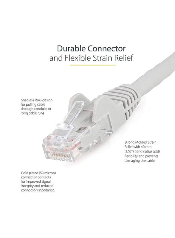 Gennext 40 Meters Cat 6 Full Copper RJ45 Cable, Ethernet to RJ45 for Computer LAN Network, White