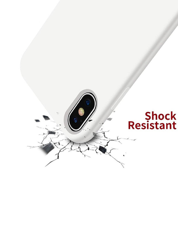 Gennext Apple iPhone XS Max Ultra Slim Fit Liquid Silicone Gel Full Body Protection Anti-Scratch Shockproof Mobile Phone Case Cover, White