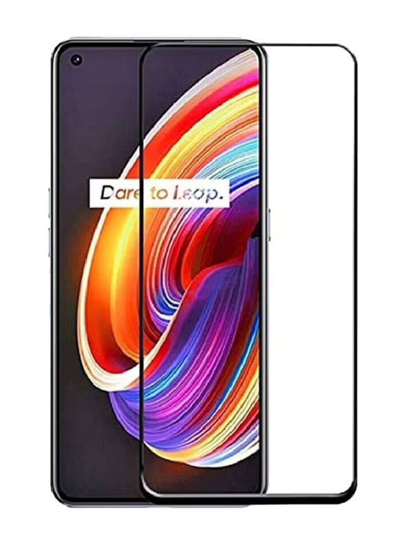 Zoomee Oppo Reno 7 5G Full Coverage Tempered Glass Screen Protector, Clear/Black