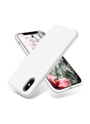 Gennext Apple iPhone XS Max Ultra Slim Fit Liquid Silicone Gel Full Body Protection Anti-Scratch Shockproof Mobile Phone Case Cover, White