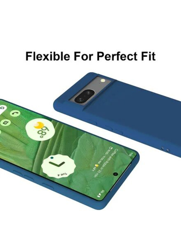 Gennext Google Pixel 7 Soft Silicon TPU Flexible Slim Fit Smooth Shock Proof Fingerprint Resistant Mobile Phone Case Cover, Blue