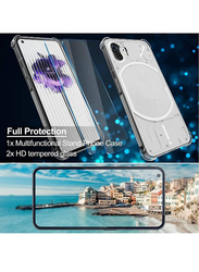 Gennext TPU Silicone Nothing Phone 1 Mobile Phone Back Case Cover with Tempered Glass Screen Protector, 3 Pieces, Clear