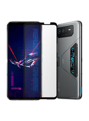 Zoomee Asus ROG Phone 6D Ultimate Full Coverage 9H Anti-Scratch Tempered Glass Screen Protector, Black/Clear