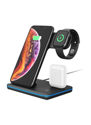 Gennext 3-in-1 Fast Wireless Charger, Black