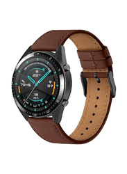 Gennext Replacement Genuine Leather Sport Strap for Huawei Watch GT2 Pro/Huawei GT4 46mm/Watch 4 Pro/Watch 4/Watch Ultimate/Huawei GT3 46mm/Watch 3/Watch 3 Pro/GT3 Pro, Brown