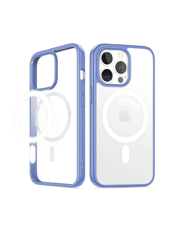 Zoomee Apple iPhone 13 Pro Max Protective Bumper Hybrid Mobile Phone Back Case Cover, Blue/Clear