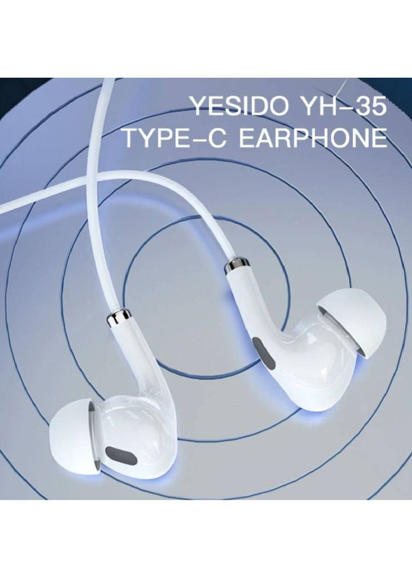 Yesido Wired In-Ear Noise Cancelling Earphones with Mic, White