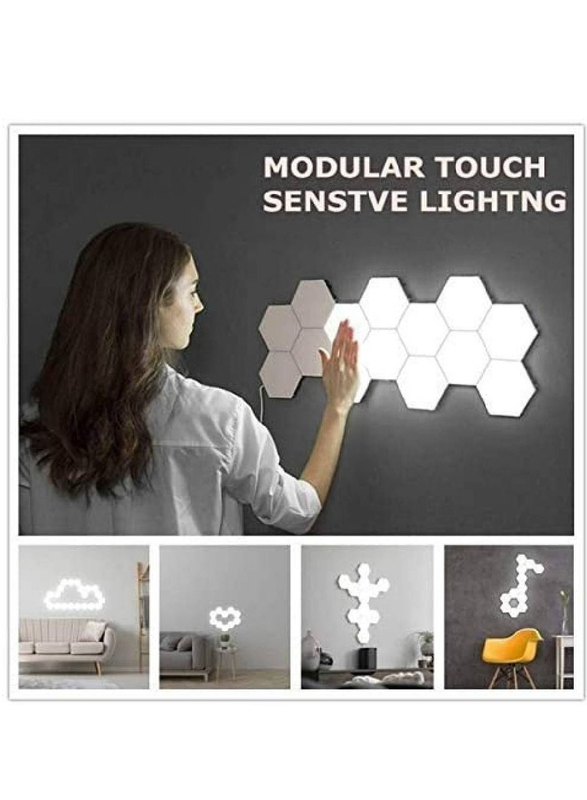 Gennext Smart Touch-Sensitive LED Honeycomb Creative Hexagonal Wall Night Home Decor Lights, Multicolour