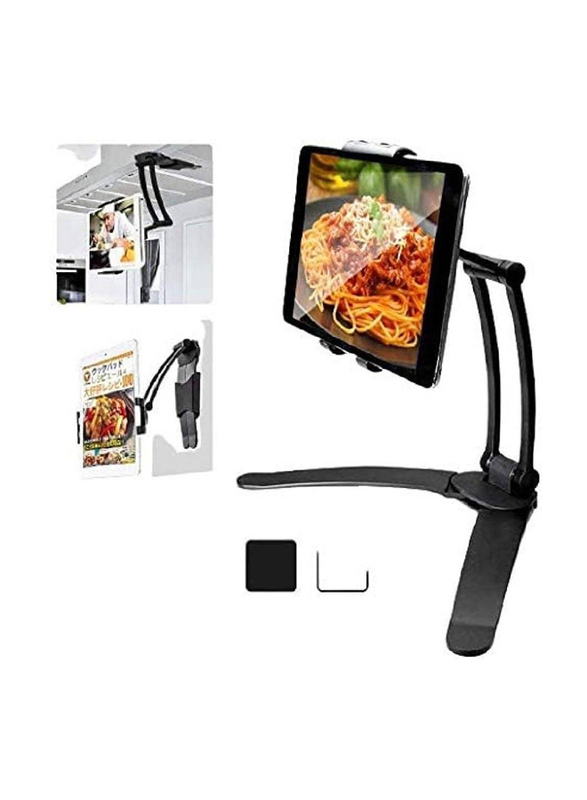 Gennext Wall Mount Adjustable Kitchen Tablet Stand, Black