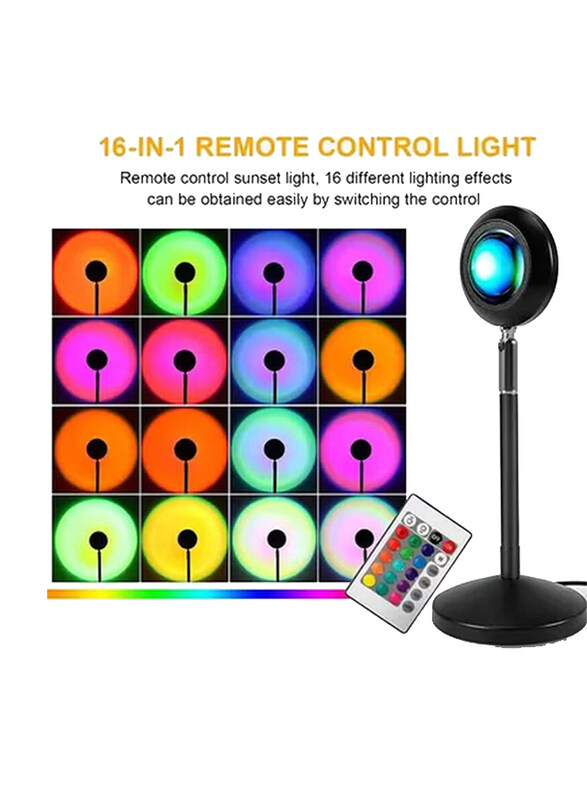 

Zoomee 16 Colors Portable Modern Style Antique Designed Sunset Projection Light Lamp, Multicolour