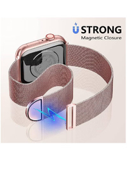 Gennext Replacement Magnetic Clasp Metal Strap for Apple iWatch Series 8/7/6/5/4/3/2/1/SE/Ultra, Pink