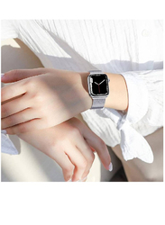 Gennext Magnetic Clasp Metal Strap For Apple iWatch Series 8/7/6/5/4/3/2/1/SE/Ultra, 49mm 42mm 44mm 45mm, Silver