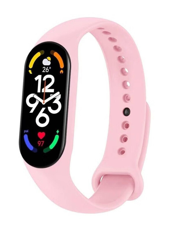 

Gennext Replacement Strap Silicone Watch Band Smart watch Wristband Bracelet for Xiaomi Mi Band 7, Sand Pink
