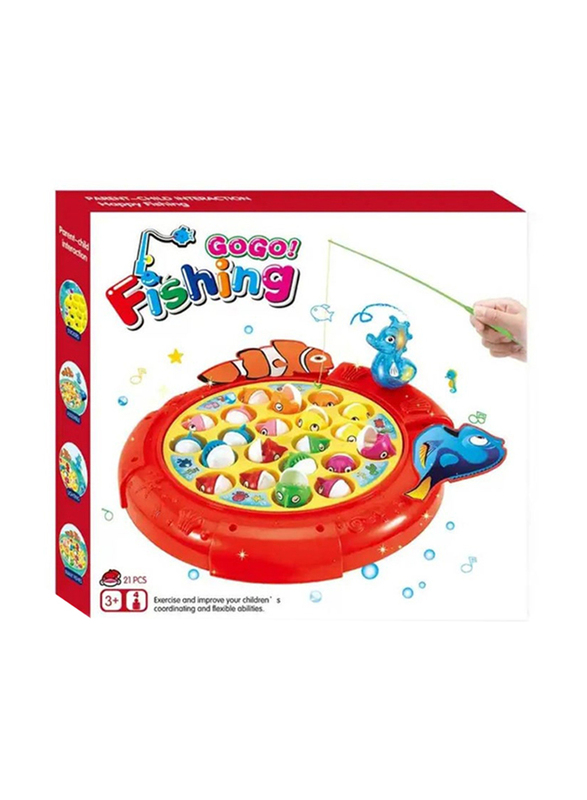 

Gennext Plastic Electric Spinning Fishes Game Magnetic Fishing Set with Music, Ages 3+, Multicolour