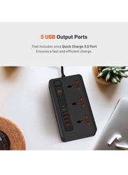 Gennext Quick Charge 3.0 Power Socket Strip, Black