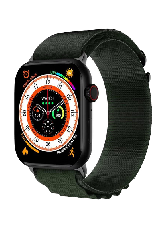 Newly Launched Large 2.05 Inch Display Smartwatch, Always On Display Wireless Charging Rotating Crown With Bluetooth Calling, Green
