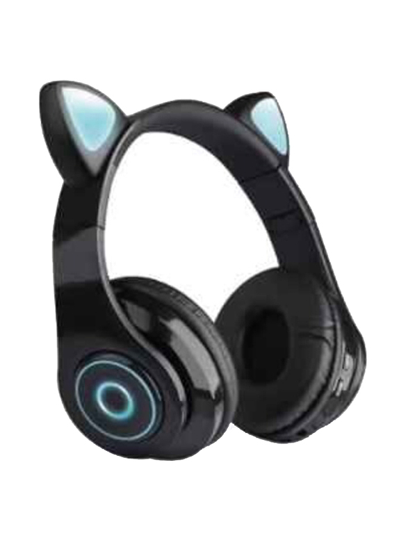 Gennext Cat Wireless Over-Ear Headphones, Black