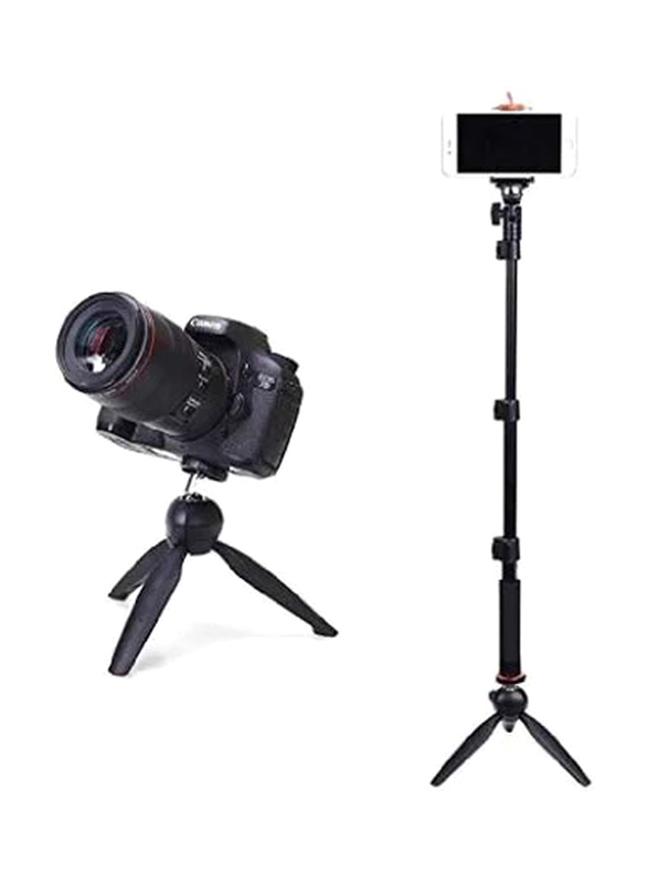 Gennext Selfie Stick Monopod Tripod with Bluetooth Remote Shutter for IOS & Android, Black