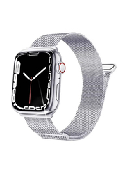 Gennext Replacement Magnetic Clasp Metal Strap for Apple Watch Ultra Band 49mm iWatch Series 8/7/6/5/4/3/2/1/SE/Ultra 49mm 42mm 44mm 45mm, Silver