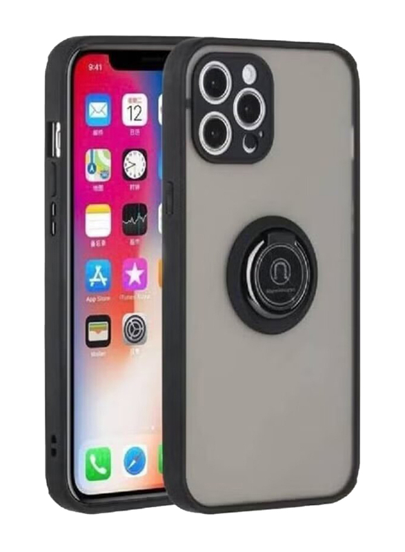 Apple iPhone 13 Pro Max Matte Hard Back Magnetic Car Mount Bumper Mobile Phone Case Cover Grip, Black/Grey