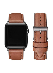 Gennext Replacement Genuine Leather Strap for Apple Watch Ultra Band 49mm, iWatch Series 8/7/6/5/4/3/2/1/SE/Ultra, Brown