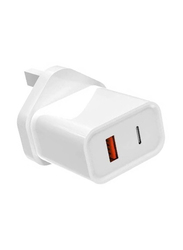 Gennext Dual Port Wall Plug Charging for Apple iPhone 13 Pro, White