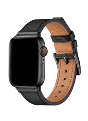 Gennext Replacement Genuine Leather Strap for Apple iWatch Series 8/SE/7/6/5/4/3/2/1 Ultra Watch 49mm/Ultra Watch 2/45mm 44mm 42mm, Black