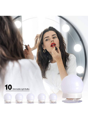 Gennext 10 Dimmable Hollywood Style LED Vanity Mirror Lights Kit for Makeup Dressing Table, White