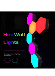 6-Piece DIY Geometry Splicing Hexagon Wall Light with Multicolour Smart LED Panels Touch-Sensitive RGB Modular Light, White