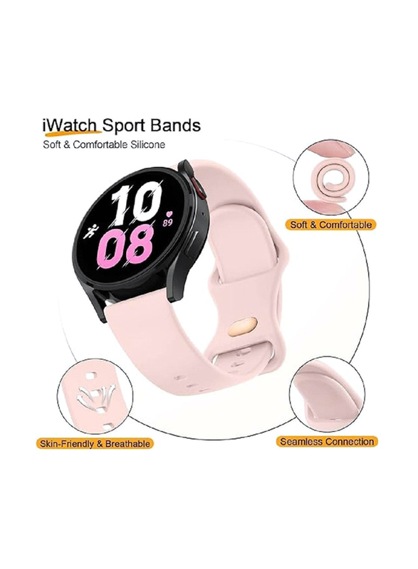 Gennext Adjustable Quick Release Silicone Replacement Band for Samsung Galaxy Watch 4/4 Classic/5/5 Pro/6/6 Classic, Pink