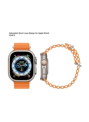 Gennext Replacement Silicone Hole Wavy Strap for Apple Watch Ultra/Watch Ultra 2 49mm, Orange