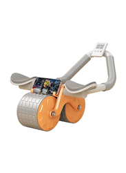 2023 Abs Abdominal Exercise Roller with Timer, Elbow Support & Automatic Rebound, Orange/Silver