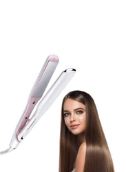 Gennext Best Professional Hair Straightener Ceramic Flat Iron Straightening for Women, 40-59W, Pink/White