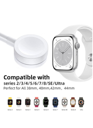 Gennext Magnetic Charging Cable Fast Charging Portable Wireless Charger for Apple Watch Series 6/5/4/3/2/1, White