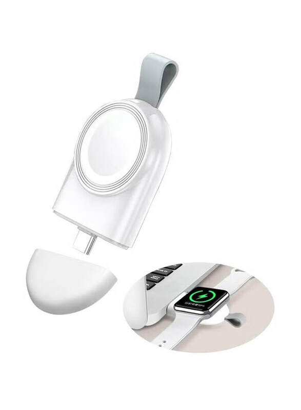 

Gennext Mini Portable Magnetic Mobile Power Wireless Charger for Apple Watch, White