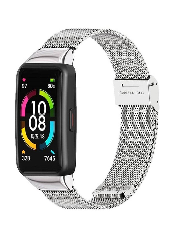 Gennext Replacement Stainless Steel Band for Huawei Band 6/Honor Band 6, White